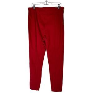 INC Glam Red High Waist Stretch To Ankle Skinny Pants Bottoms Size 16